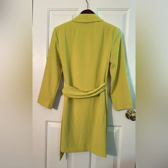 NWT ZARA XS Lime Green Pareo Mini Wrap Blazer Tie Dress SPRING Summer Vacation - Picture 8 of 16